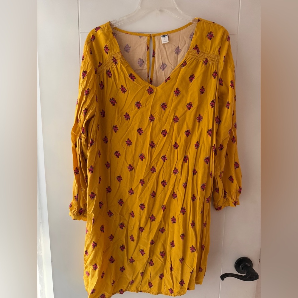 Old Navy Yellow Floral Tunic Top